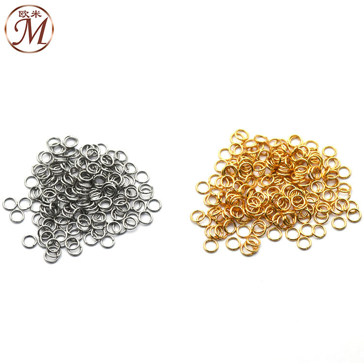 Anillo cerrado de acero inoxidable ajustable anillo plano anillo apretado solo anillo de salto pulsera collar hecho a mano accesorios de joyería DIY