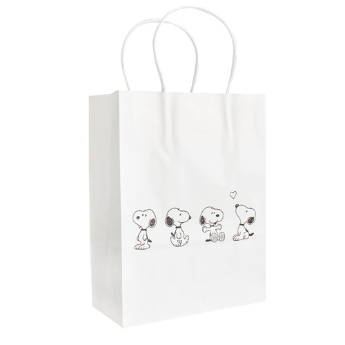 Factory Snoopy Cartoon White Kraft Paper Bag Cute High-Quality Handbag Gift Bag Clothing Handbag 