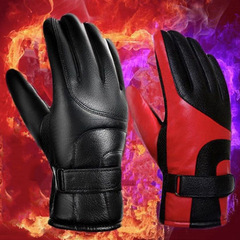 Full leather men's winter lined thick riding warm waterproof touch screen motorbike cotton gloves manufacturer
