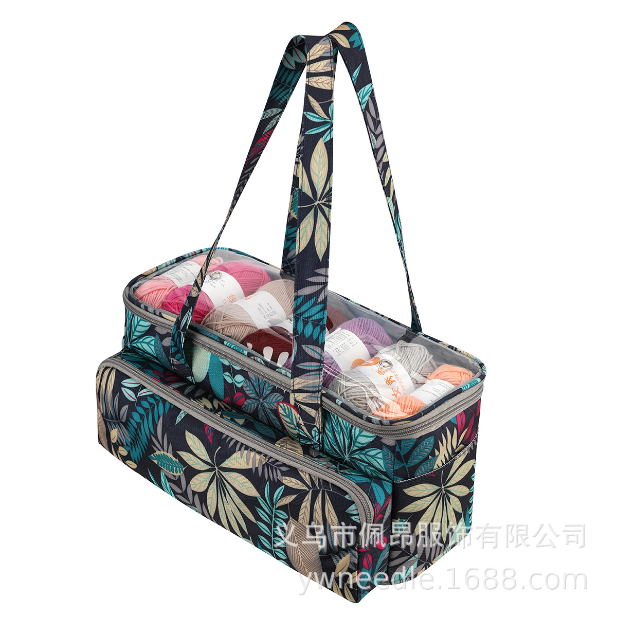 Cruz-frontera exclusiva 600D Oxford tela azul hojas con correa de hombro bolsa de almacenamiento de lana bolsa cuadrada fabricante EB043