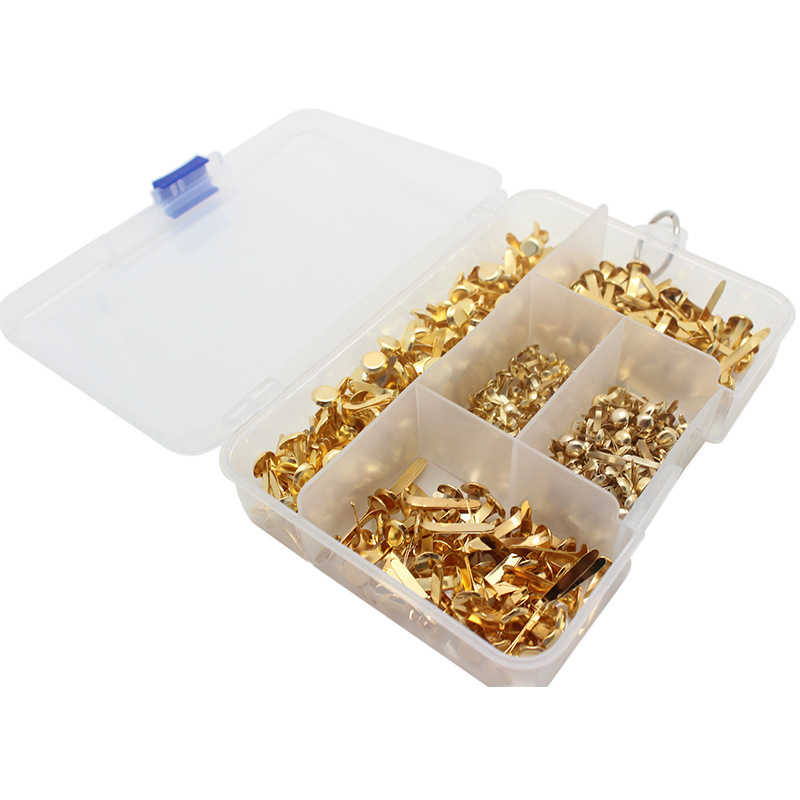 5 tamaños traje cabeza plana de metal cabeza redonda dos pies de espuma uñas DIY niños artesanía decoración doble pies uñas