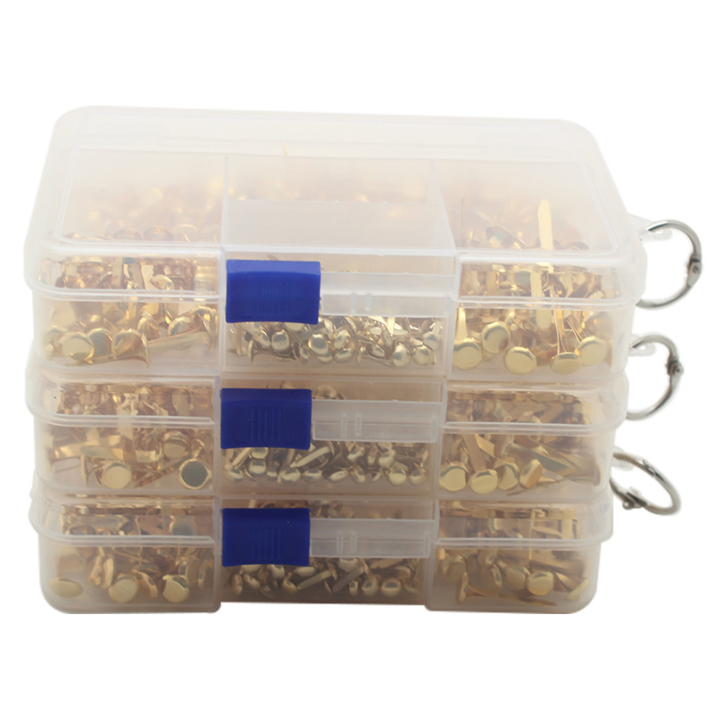 5 tamaños traje cabeza plana de metal cabeza redonda dos pies de espuma uñas DIY niños artesanía decoración doble pies uñas