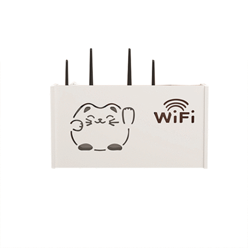 Home living room TV set-top box rack wall-mounted wifi blocking bracket punch-free router storage box