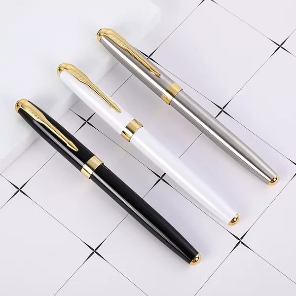 Spot Classic Business Black Signature Pen Advertising Pen Water-Based Pen Arrow Pen Clip Metal Ball Pen Laser Logo