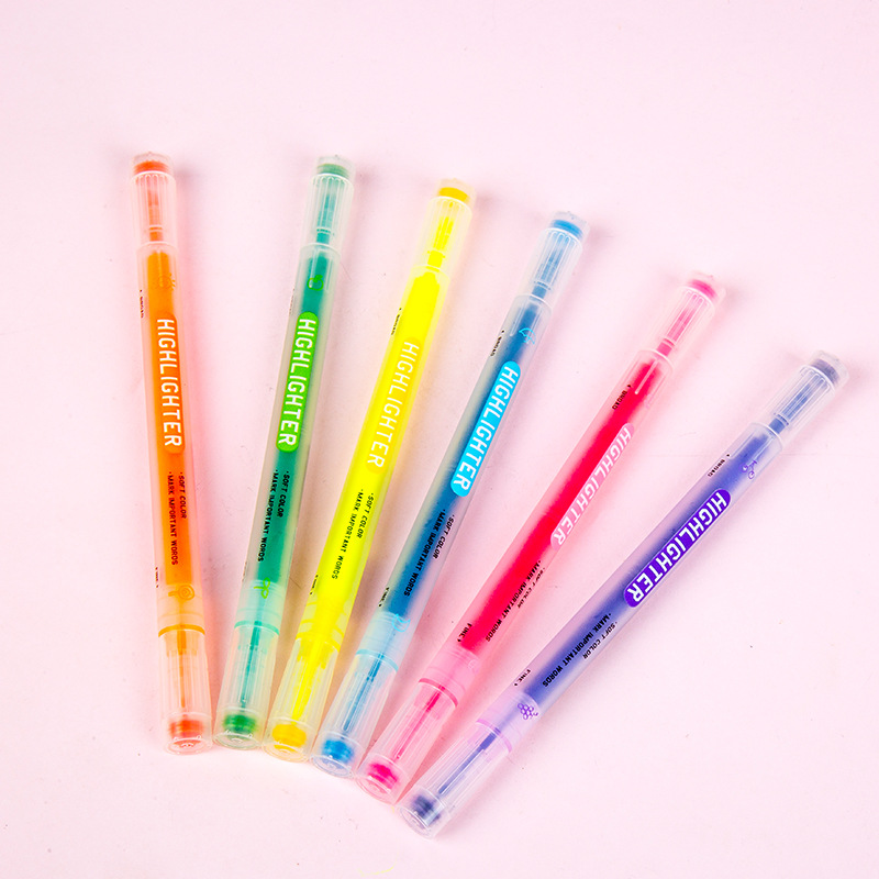 1932 sello de doble cabeza fluorescente pluma estudiante DIY diario pluma moda creativa papelería 1 Unidades 6-color marcador pluma