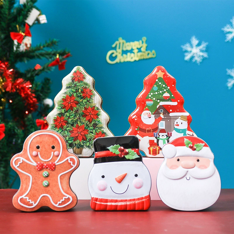 Christmas keepsake cookie jar Gingerbread man candy tin wedding favor baking box Christmas gift
