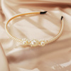 Headband from pearl for princess, retro hair accessory for bride, European style, internet celebrity