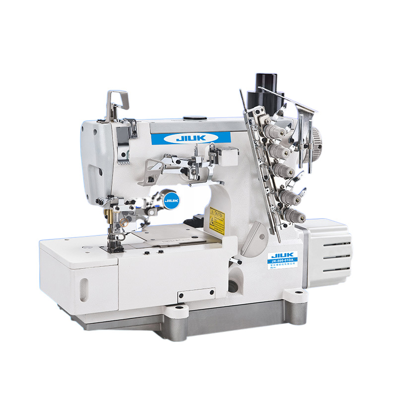 500 máquina de coser de tres agujas de cinco hilos camisola estiramiento doble aguja se puede utilizar como ropa interior de la camiseta ropa de otoño pantalones largos máquina de coser industrial hogar