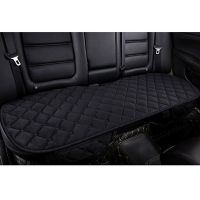 Winter supplies warm plush: Seat cushion, seat cover - diamond-plush-mysterious-black-with-pocket-back-row