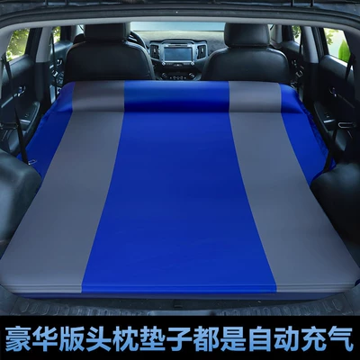 Vehicle-mounted inflatable bed – Foldableing Thick Sleeping Pad - deluxe-edition-a-blue-grey-blue-arc