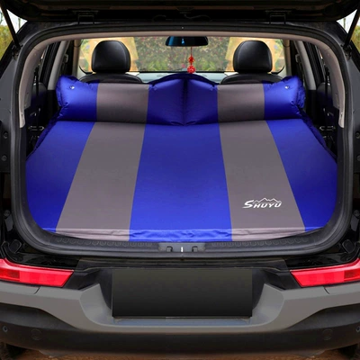 Bed Automatic Inflatable Mattress – Vehicle-mounted inflatable bed - flat-blue-gray-blue-5cm-straight-edge
