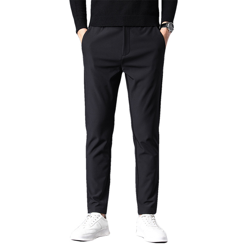 Pantalones casuales de primavera, nuevos pantalones de negocios para hombres, pantalones delgados de pierna recta para hombres, pantalones de cintura elástica, pantalones de otoño para hombres
