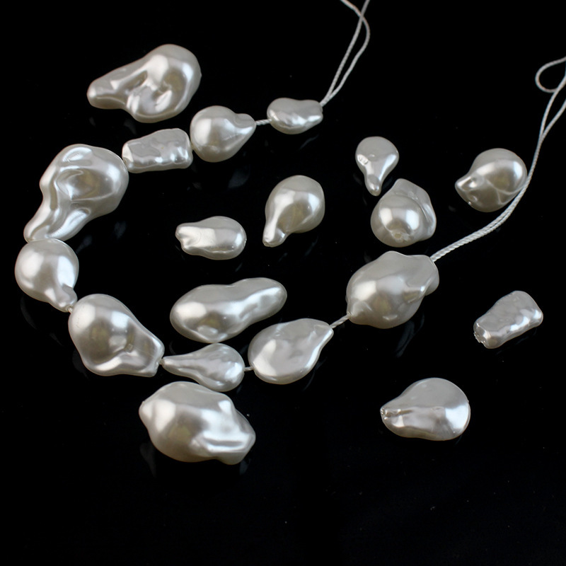 Abs Asymmetrical Shaped Artificial Baroque Imitation Oyster Pearls Highlight Straight Hole Tooth Oyster Bubble Beads Half Hole Imitation Pearls