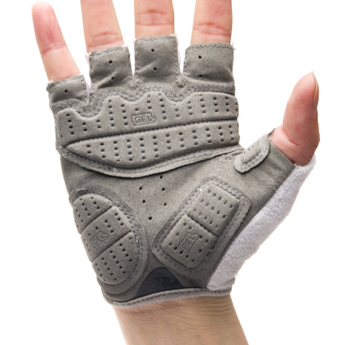 Manufacturer wholesale cycling gloves silicone pad short-finger outdoor sports bicycle non-slip blue and white half-finger gloves