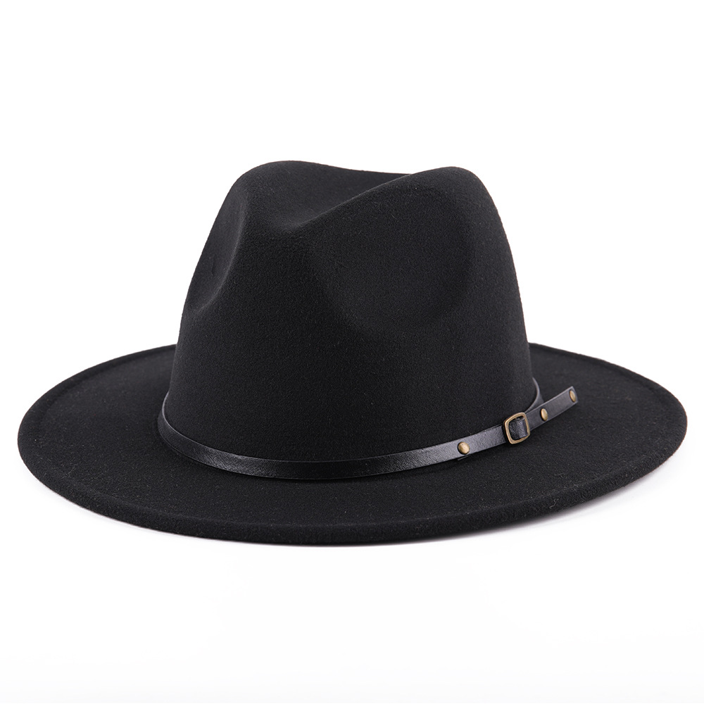 AliExpress Amazon ebay Foreign Trade Jazz Hat Autumn and Winter British Retro Top Hat Women's Fashion Women's Woolen Hat