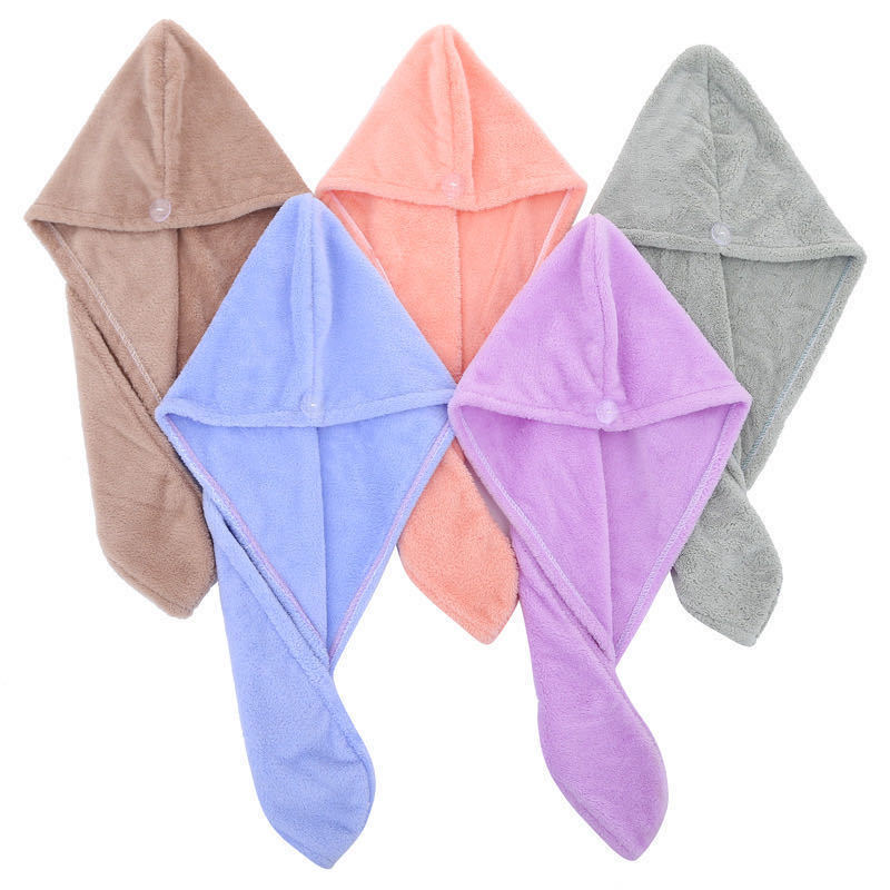 Coral Fleece Hair Drying Cap Wholesale Thickened Quick Drying Bag Hair Towel Hair Drying Cap Microfiber Strong Absorbent Bath Cap