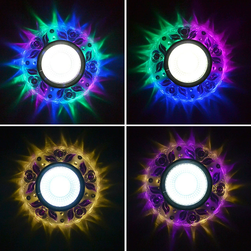 Кристаллический светодиодный светильник встраиваемый прожекатель ультратонкий 3 Вт гостиная проход три цвета потолочные светильники отверстия бочки