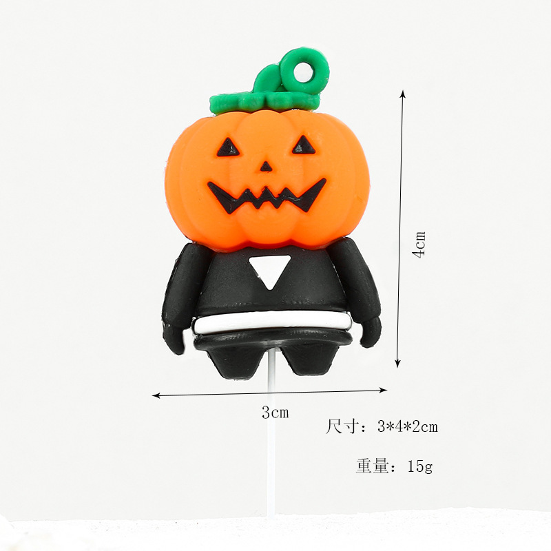 ハロウィーンケーキ装飾手描き風幽霊カボチャ蜘蛛の巣小僧ハロウィーンケーキ装飾カード|undefined