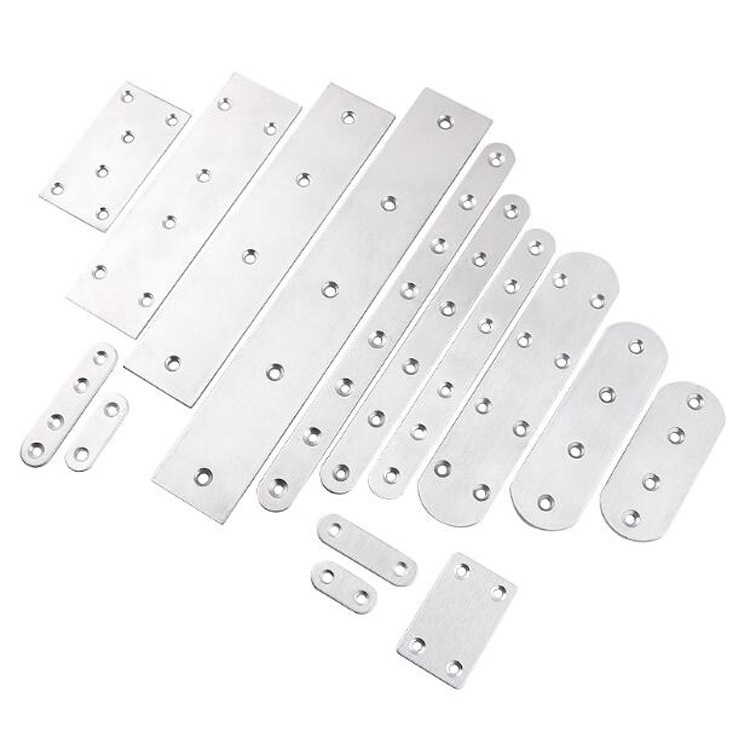 201 Acero inoxidable pieza recta conector código de conexión pieza recta hierro ángulo plano pieza ángulo código muebles fijos 180 grados