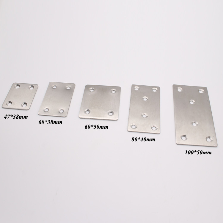 201 Acero inoxidable pieza recta conector código de conexión pieza recta hierro ángulo plano pieza ángulo código muebles fijos 180 grados