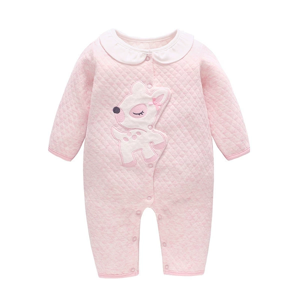 Pink embroidered little deer climbing 18AF028