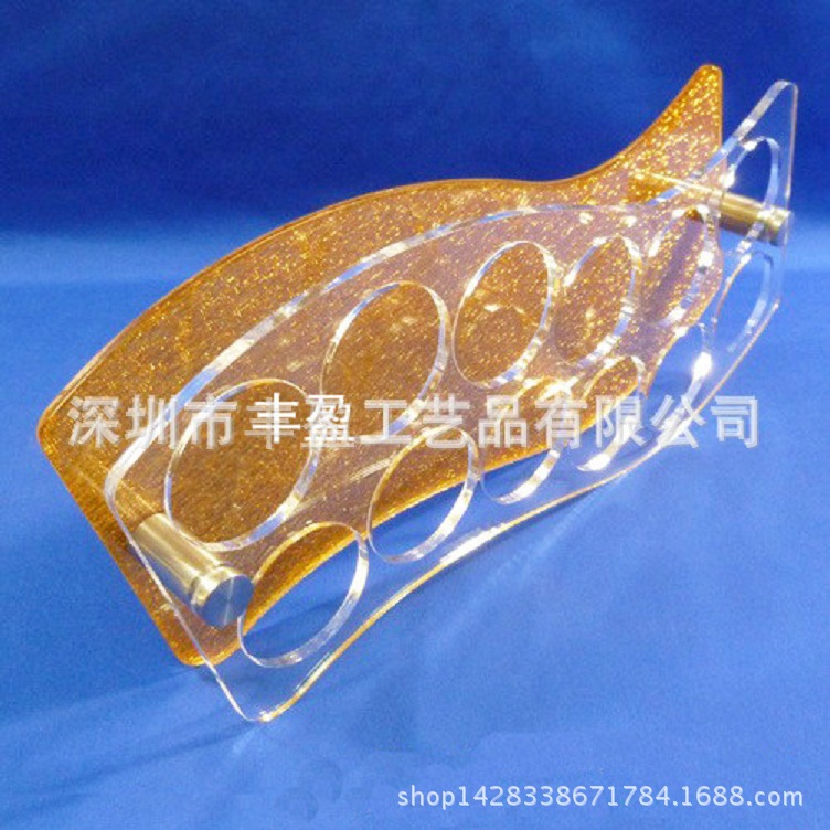 KTV酒吧用亚克力酒杯架 有机玻璃圆弧形多孔杯架