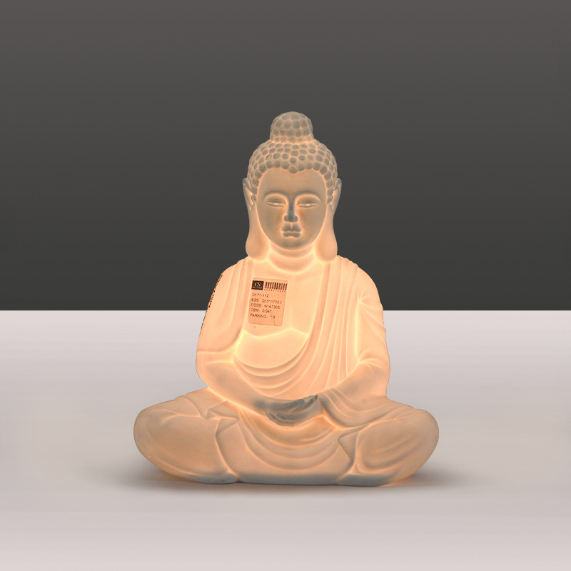 创意佛像台灯饰定制陶瓷床头小夜灯具装饰桌灯工艺术礼品氛围摆件