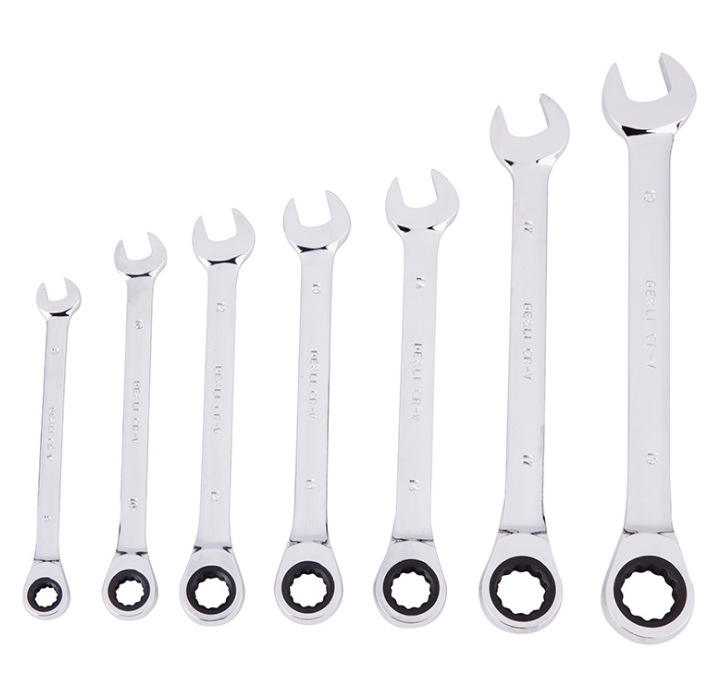 得力开口梅花扳手两用棘轮扳手得力7件棘轮两用得力DL4207棘轮