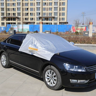 sun protection snow cover, Car snow shield - half-cover-thin-strap