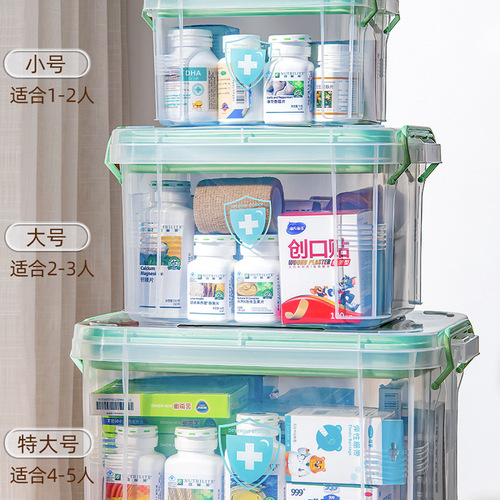 Xingyou plastic portable medicine box dust-proof household medical supplies first aid medicine box children's medicine size storage box