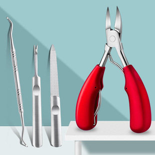 Stainless steel nail clippers pedicure knife eagle nose pliers suit silver dead skin fork nail file nail groove pliers special Wholesale