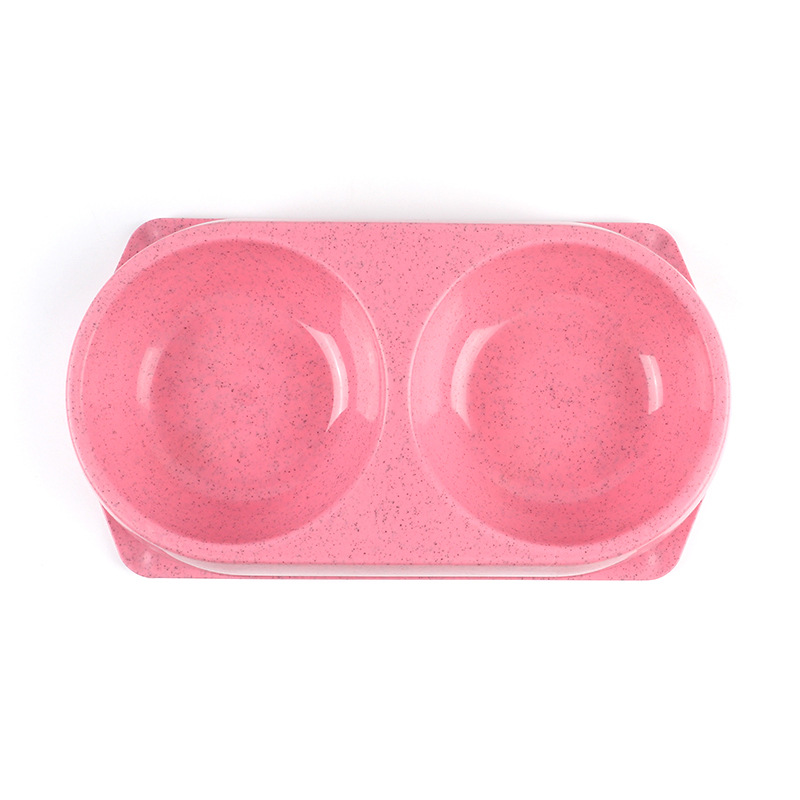 Directo de fábrica nuevo tazón doble para mascotas PP de color sólido redondo un tazón de doble uso tazón de comida para gatos Cuenca del perro suministros para mascotas