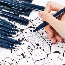 雄狮针管笔儿童美术绘画彩色画笔套装工具黑色绘图描边防水勾线笔