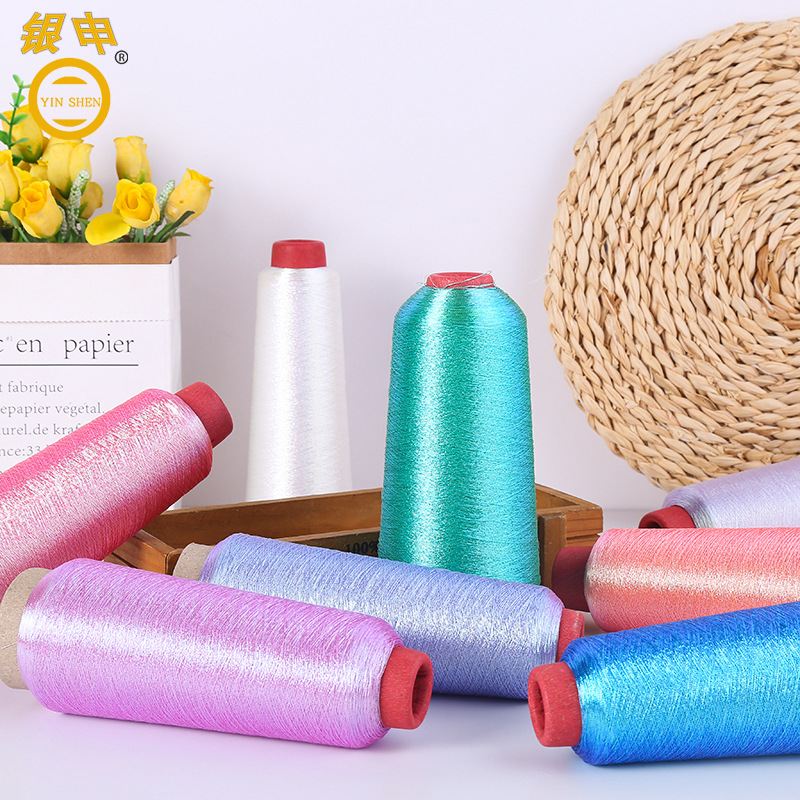 150D 매직 컬러 자수 손 푸시 자수 실버 쉔 모 한 골드와 실버 라인 전자 상거래