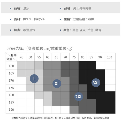 浪莎男士内裤男平角裤纯棉纯色舒适透气青年潮中腰四角短裤衩盒装