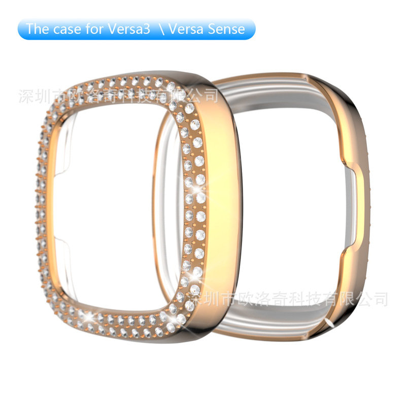 For Fitbit versa 3/sense electroplated protective case silicone soft case versa3 watch protective case