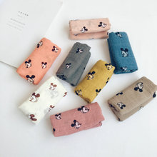 宝宝可爱简约小卡通棉麻围巾秋季新品韩版百搭薄款儿童围脖潮