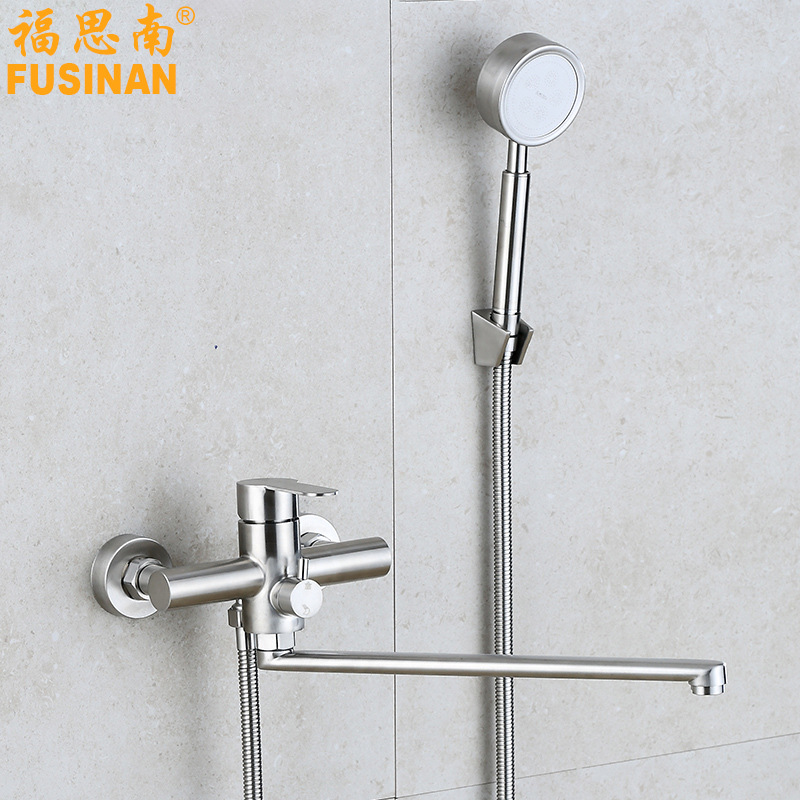 Foreign Trade Bathtub Triple Shower Set Household Wall-mounted Rain Shower Nozzle 304 Stainless Steel Bath Faucet