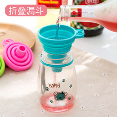 Creative Home Silicone Folding Telescopic Long Neck Funnel Kitchen Oil Leak Creative Household Liquid Dosing Mist Circular 