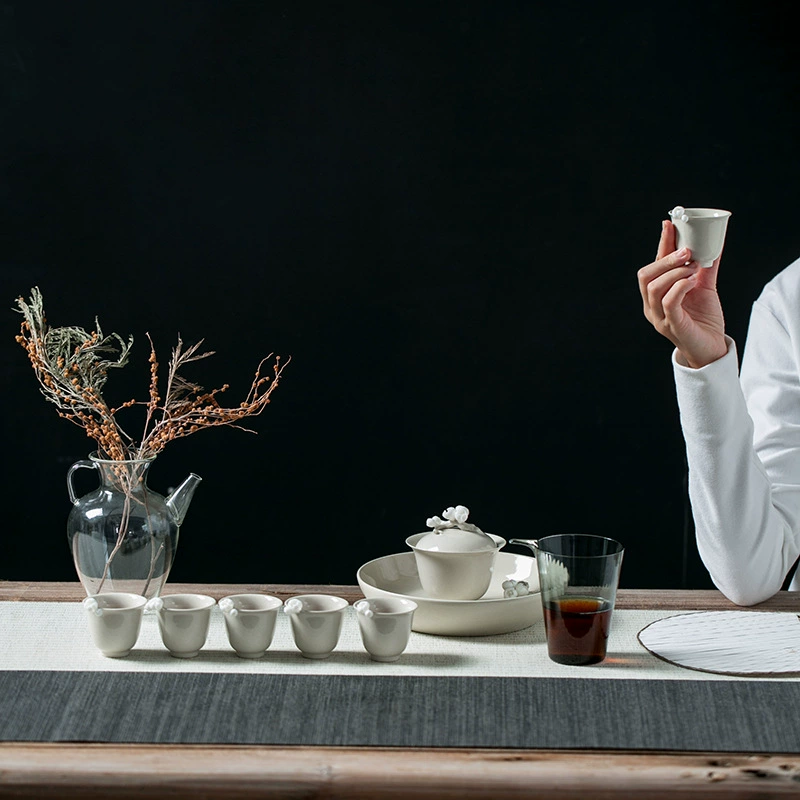 暮苍斋 Grass and wood gray glaze creative hand-kneaded flower tea cup Kung Fu tea set master cup single cup tea cup