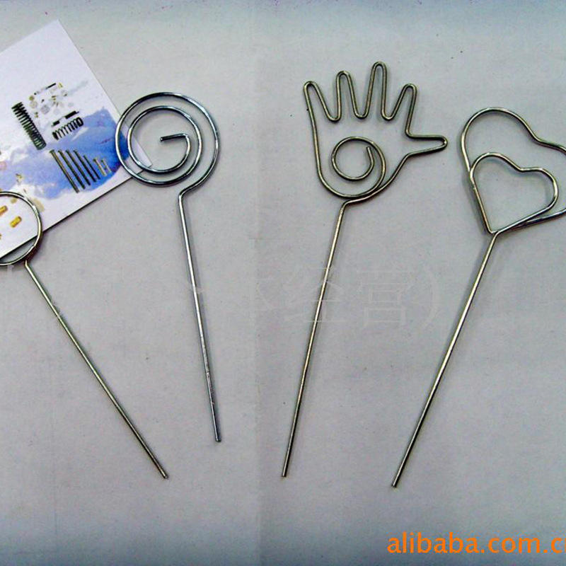 供应各种形状名片弹簧 卡簧 桃心弹簧 工艺品 卡通名片夹