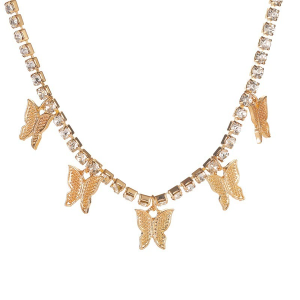 Kc gold and white diamond 5 butterflies