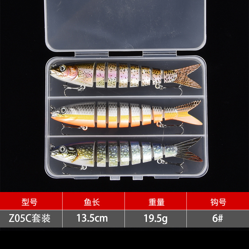 Directo de fábrica de múltiples secciones Luya cebo 8-Sección pescado agua dulce mar pesca cebo duro cebo Luya cebo tiro largo Venta caliente 13,5 cm