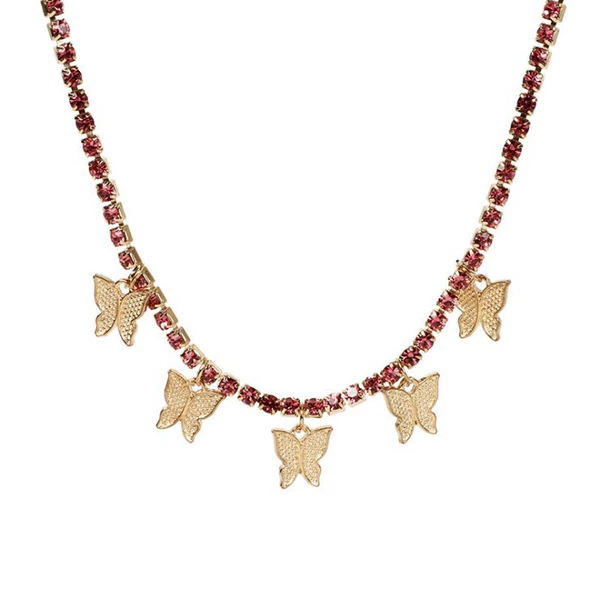 Kc gold pink diamond 5 butterflies