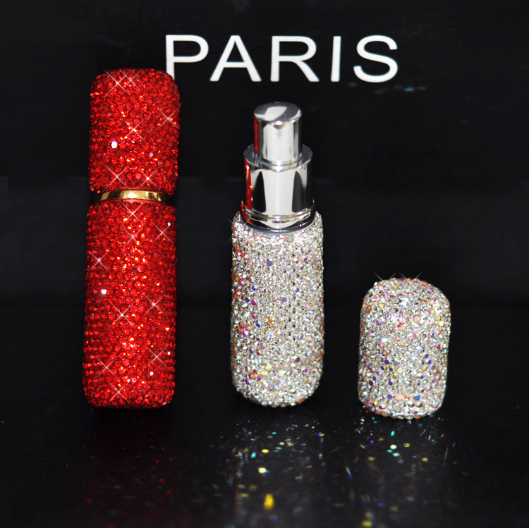 Creativo diamante incrustado perfume sub-botella pequeña botella vacía maquillaje botella de agua viaje portátil botella de spray alcohol botella de vidrio
