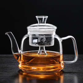 厂家批发加厚玻璃蒸茶壶煮茶壶耐高温蒸汽煮茶器电陶炉加热黑茶壶