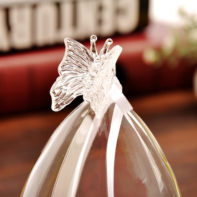 Mxmade creativo hermosa mariposa cubierta de paisaje de vidrio base de vidrio micro florero de paisaje cubierta de vidrio de flor eterna