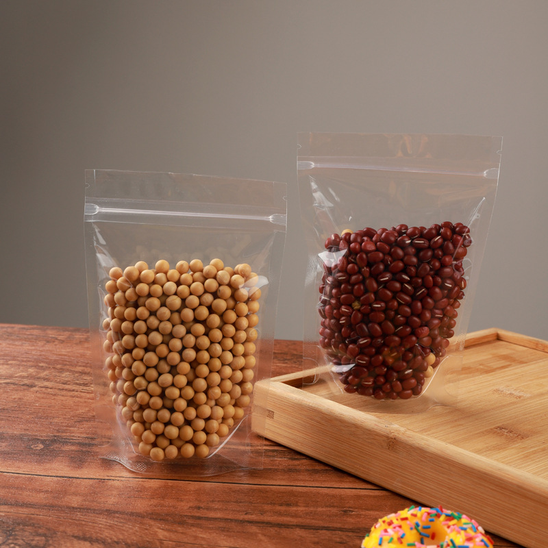 透明自立袋 药材粉末塑料袋五谷杂粮干果密实袋休闲食品包装袋