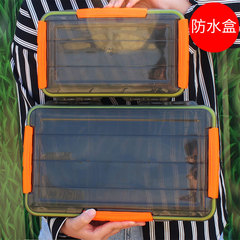 Transparent four-color H-model lure box with three-side locking mechanism, single-layer fishing gear accessory storage box with insertable small components, bait container