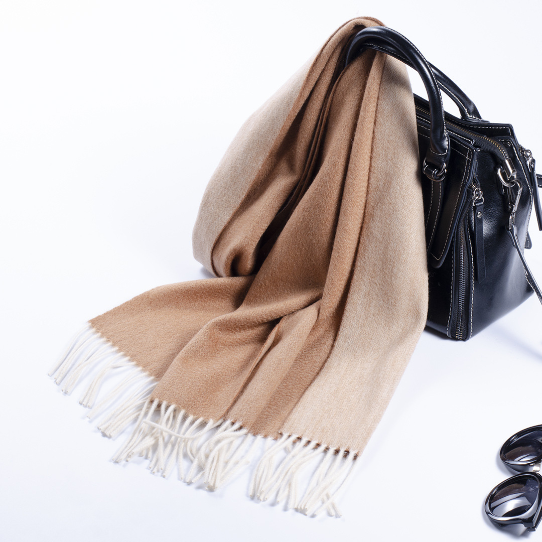 Inner Mongolia fábrica al por mayor de cachemira pura 30 bufanda ancha de dos colores falso de doble cara 35 de ancho hombres y mujeres de otoño e invierno de espesor medio